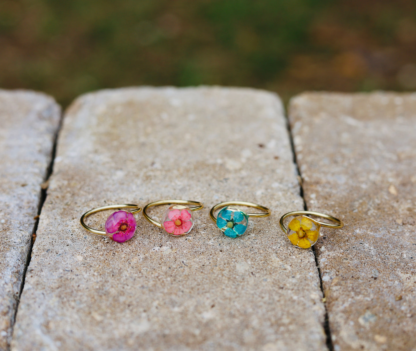 Flower Mustard Seed Rings