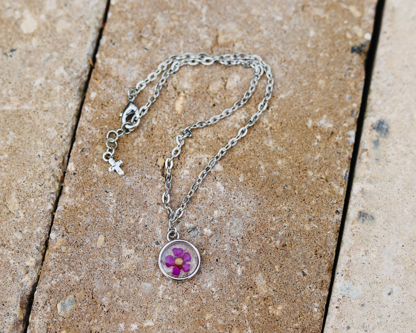 Flower mustard seed chain bracelet